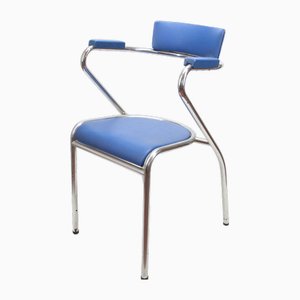 Italian Leatherette and Chromed Metal Chair, 1960s-RAQ-1756825