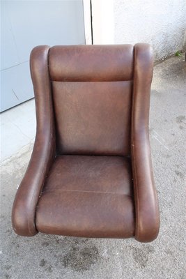 Italian Leatherette Armchair with Metal Feet, 1960s-EH-853016