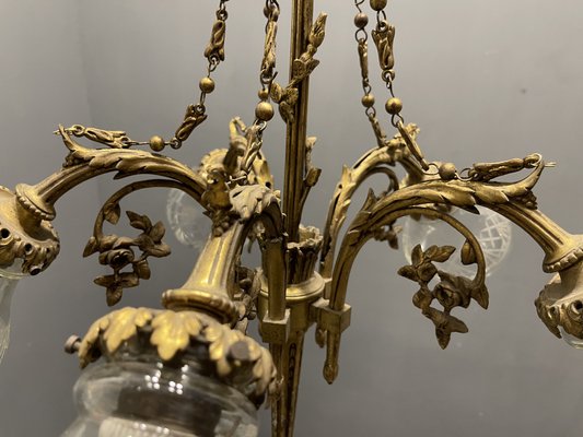 Italian Liberty Bronze Chandelier, 1940s-JJC-989122