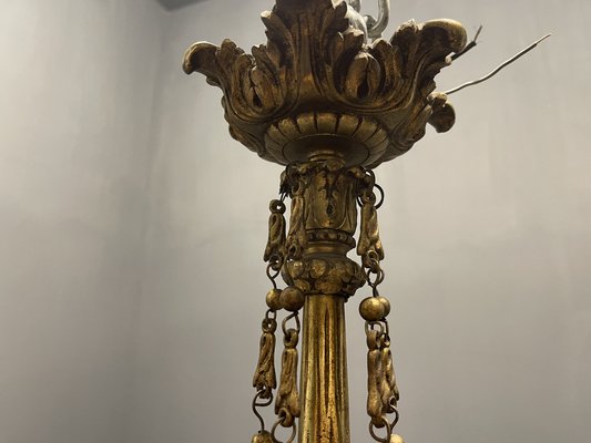 Italian Liberty Bronze Chandelier, 1940s-JJC-989122