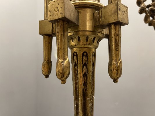 Italian Liberty Bronze Chandelier, 1940s-JJC-989122