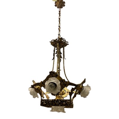 Italian Liberty Gold Gilded Chandelier-JJC-1275830