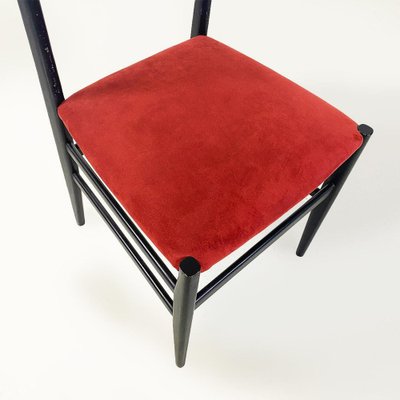 Italian Light Chair in Wood and Red Fabric by Gio Ponti for Cassina, 1951-GDD-1743381