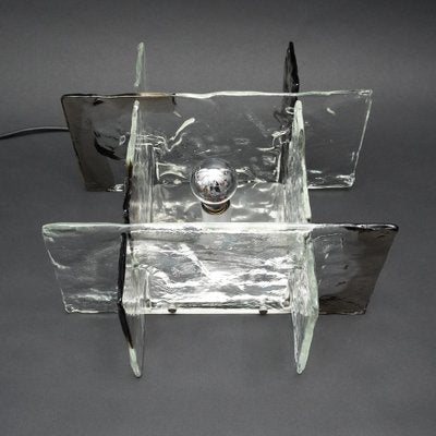 Italian Light Flush Mount in Smoke Glass by Carlo Nason for Mazzega, 1970s-RST-1273209