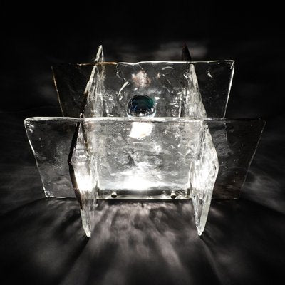 Italian Light Flush Mount in Smoke Glass by Carlo Nason for Mazzega, 1970s-RST-1273209