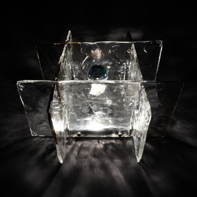 Italian Light Flush Mount in Smoke Glass by Carlo Nason for Mazzega, 1970s-RST-1273209