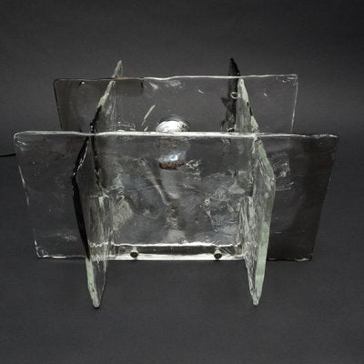 Italian Light Flush Mount in Smoke Glass by Carlo Nason for Mazzega, 1970s-RST-1273209