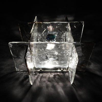 Italian Light Flush Mount in Smoke Glass by Carlo Nason for Mazzega, 1970s-RST-1273209