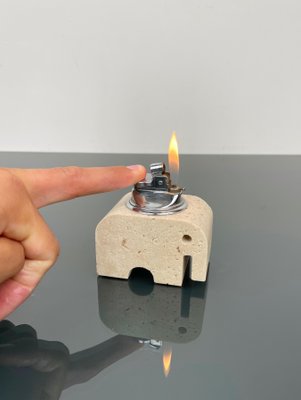 Italian Lighter Elephant in Travertine by Fratelli Mannelli, 1970s-LYQ-1325551