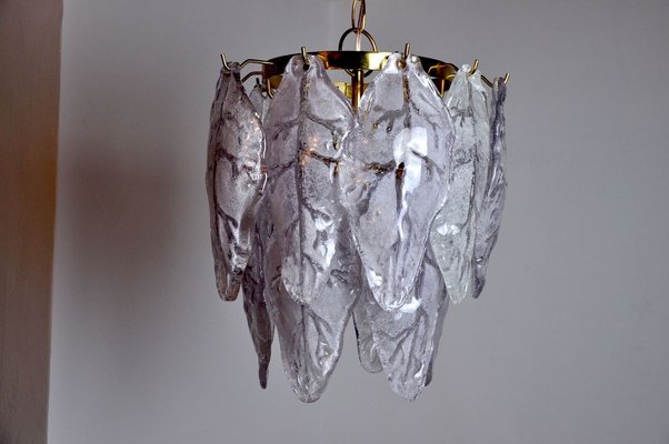 Italian Lilac Murano Glass Chandelier by Mazzega, 1970s-EJE-898196