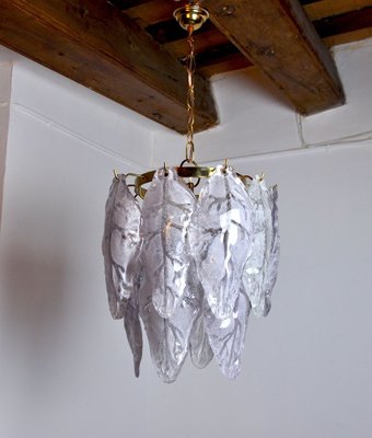 Italian Lilac Murano Glass Chandelier by Mazzega, 1970s-EJE-898196