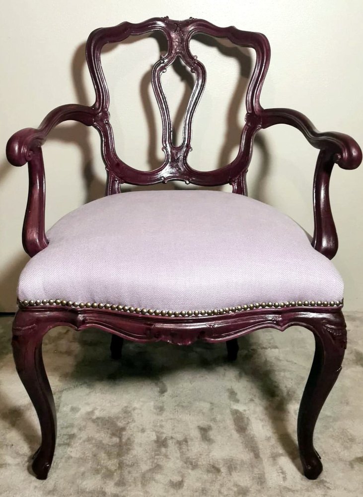 Italian Louis Philippe King Armchairs, 1870s, Set of 2