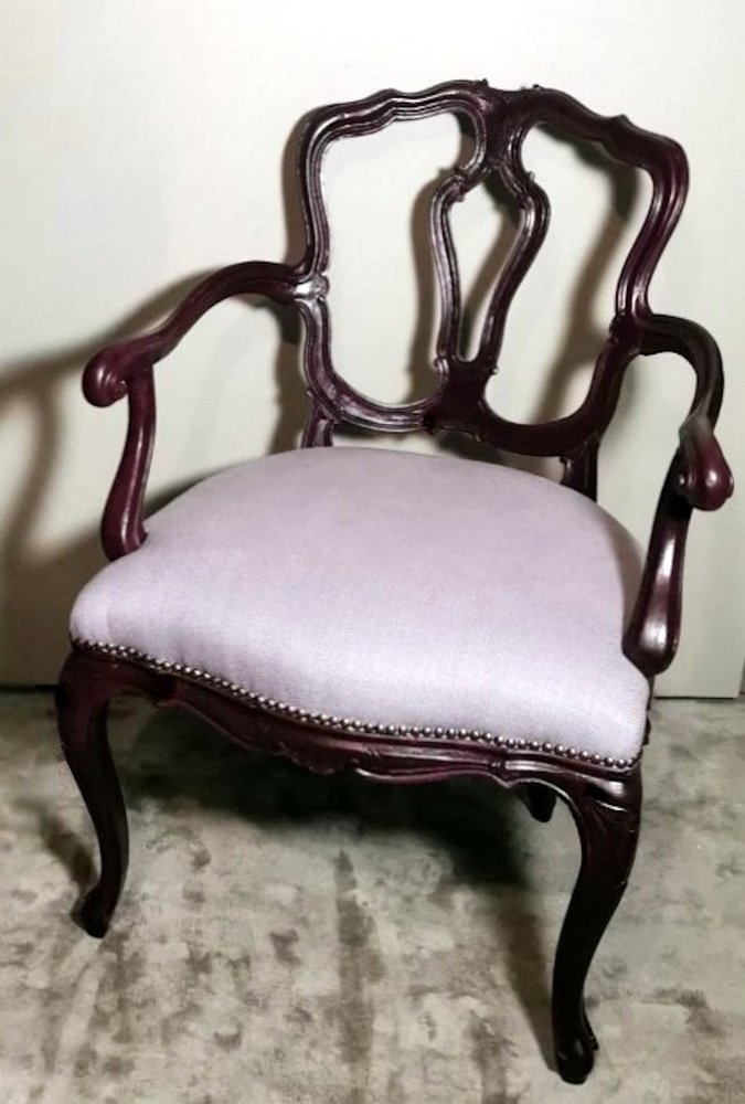 Italian Louis Philippe King Armchairs, 1870s, Set of 2