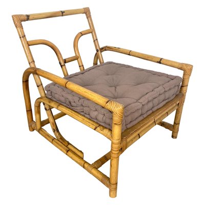 Italian Lounge Chair in Bamboo and Rattan, 1960s-LYQ-1171686