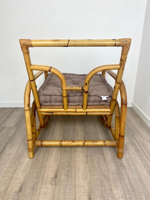 Italian Lounge Chair in Bamboo and Rattan, 1960s-LYQ-1171686