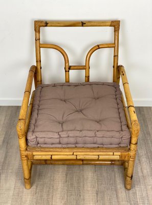 Italian Lounge Chair in Bamboo and Rattan, 1960s-LYQ-1171686