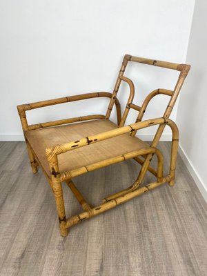 Italian Lounge Chair in Bamboo and Rattan, 1960s-LYQ-1171686