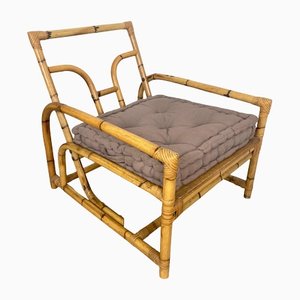 Italian Lounge Chair in Bamboo and Rattan, 1960s-LYQ-1171686