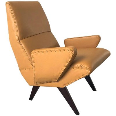 Italian Lounge Chair in Vinyl Leather by Nino Zoncada, 1950s-AA-1231923