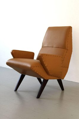 Italian Lounge Chair in Vinyl Leather by Nino Zoncada, 1950s-AA-1231923