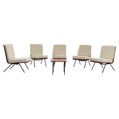 Italian Lounge Chairs and Coffee Table by Franco Campo & Carlo Graffi, Set of 5-FGA-1257861