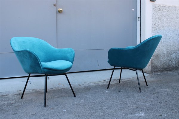 Italian Lounge Chairs attributed to Augusto Bozzi for Saporiti Italia, 1950s, Set of 2-EH-1394936