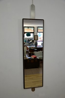 Italian Mahogany and Aluminum Mirror, 1970s-QZZ-639564