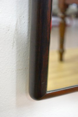 Italian Mahogany and Aluminum Mirror, 1970s-QZZ-639564