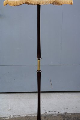 Italian Mahogany and Brass Pedestal Floor Lamp, 1950s-EH-796171