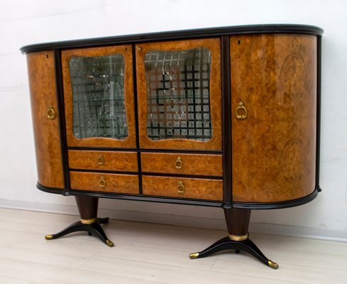 Italian Mahogany and Burr Walnut Sideboard / Bar from La Permanente Mobili Cantù, 1950s-FER-875641