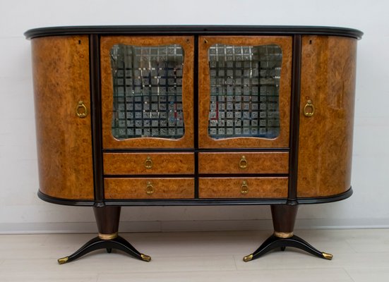 Italian Mahogany and Burr Walnut Sideboard / Bar from La Permanente Mobili Cantù, 1950s-FER-875641