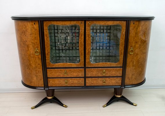 Italian Mahogany and Burr Walnut Sideboard / Bar from La Permanente Mobili Cantù, 1950s-FER-875641