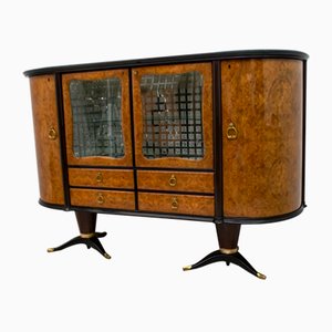 Italian Mahogany and Burr Walnut Sideboard / Bar from La Permanente Mobili Cantù, 1950s-FER-875641