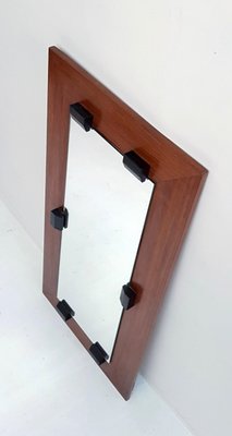 Italian Mahogany Rectangular Mirror by Franco Campo, 1960s-FO-622999