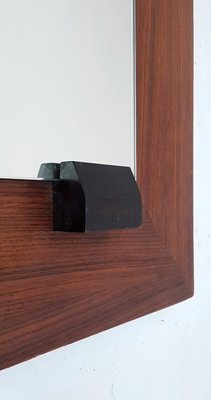 Italian Mahogany Rectangular Mirror by Franco Campo, 1960s-FO-622999