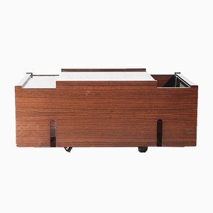 Italian Mahogany Veneer Coffee Table, 1970s-RAQ-743223