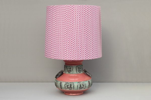 Italian Majolica Ceramic Table Lamp, 1970s-DUM-1432046