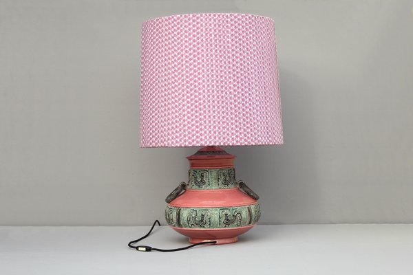 Italian Majolica Ceramic Table Lamp, 1970s-DUM-1432046