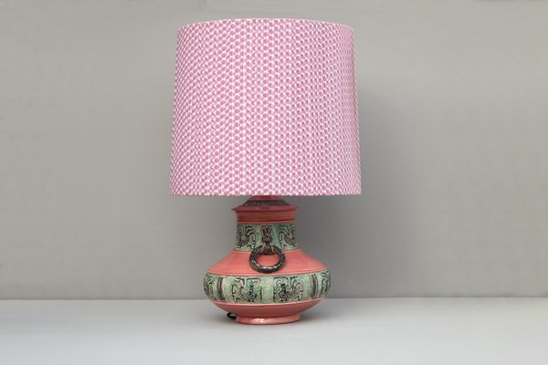 Italian Majolica Ceramic Table Lamp, 1970s-DUM-1432046