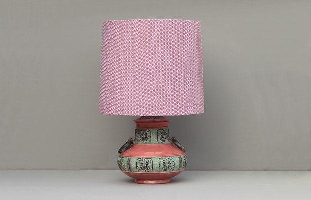 Italian Majolica Ceramic Table Lamp, 1970s-DUM-1432046