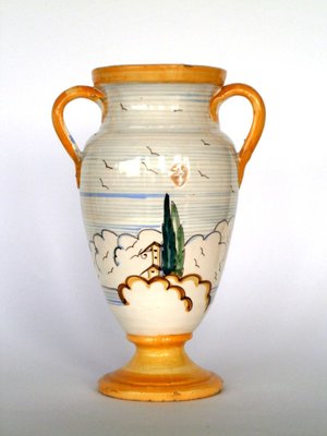 Italian Majolica Pottery Vase from Novecento, 1930s-GKB-836698