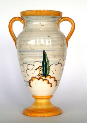 Italian Majolica Pottery Vase from Novecento, 1930s-GKB-836698