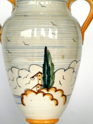 Italian Majolica Pottery Vase from Novecento, 1930s-GKB-836698