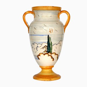 Italian Majolica Pottery Vase from Novecento, 1930s-GKB-836698