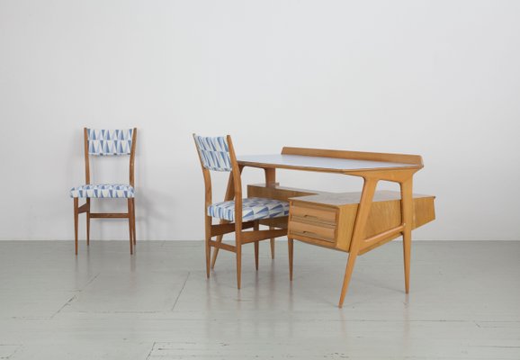 Italian Maple Desk with Bookshelf from Canturina del Mobile, 1950s-AA-867503