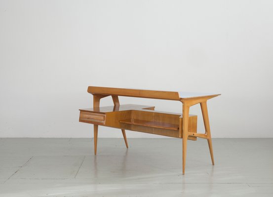 Italian Maple Desk with Bookshelf from Canturina del Mobile, 1950s-AA-867503