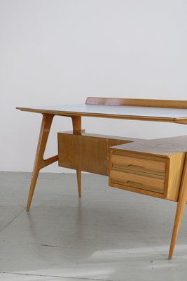 Italian Maple Desk with Bookshelf from Canturina del Mobile, 1950s-AA-867503