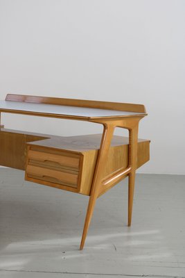 Italian Maple Desk with Bookshelf from Canturina del Mobile, 1950s-AA-867503