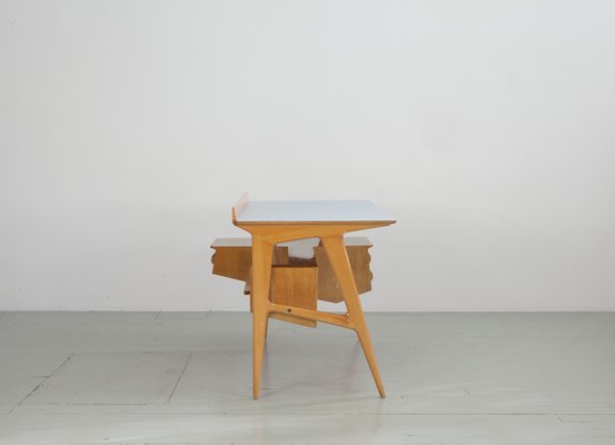 Italian Maple Desk with Bookshelf from Canturina del Mobile, 1950s-AA-867503