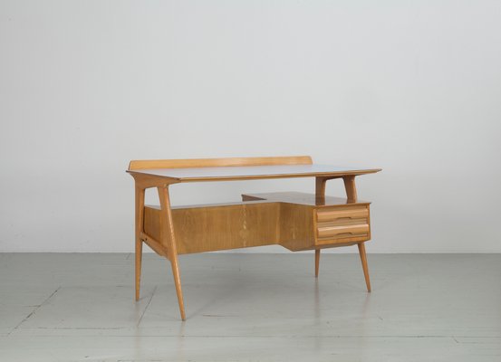 Italian Maple Desk with Bookshelf from Canturina del Mobile, 1950s-AA-867503